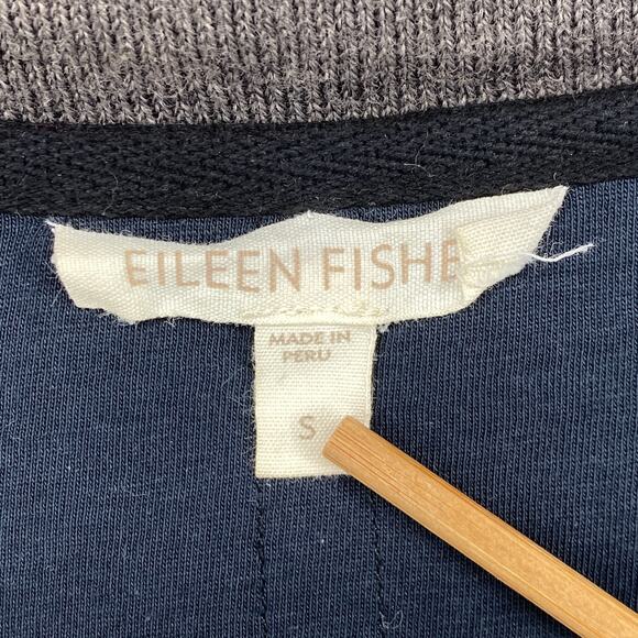 EILEEN FISHER Sweater Knit S Jersey Lined Organic Cotton Blazer Cardigan Brown - Picture 5 of 12